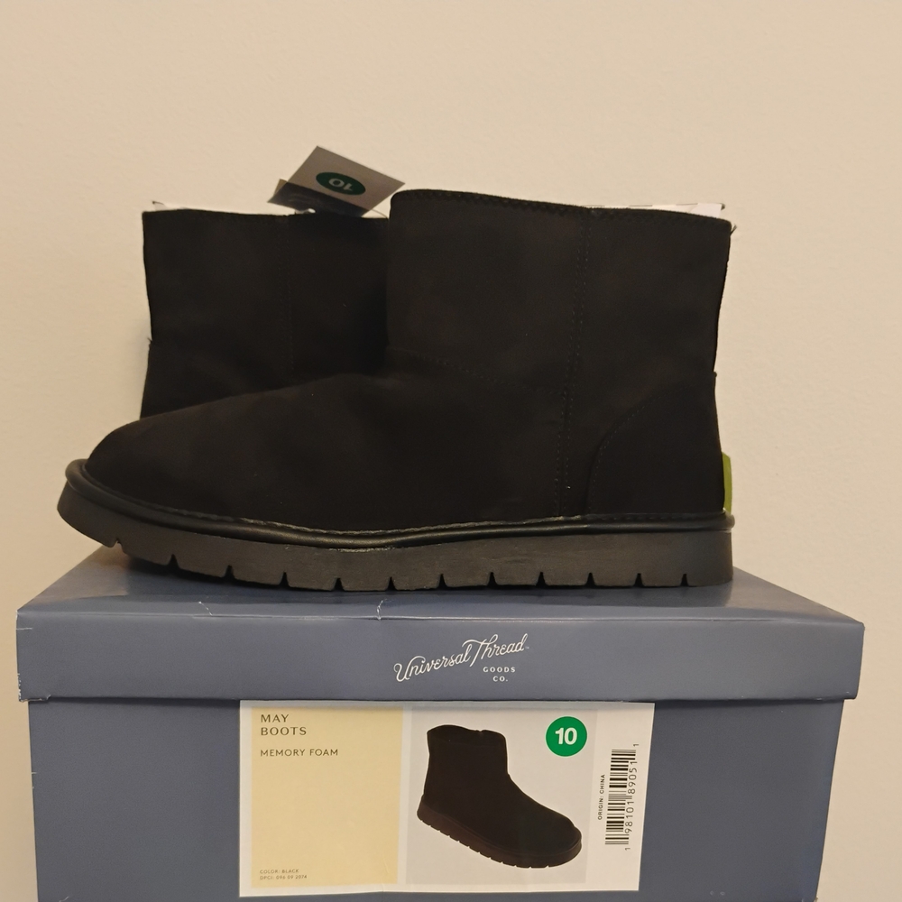 Universal Thread Black Memory Foam Ankle Boots